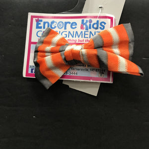 striped clip on bow tie