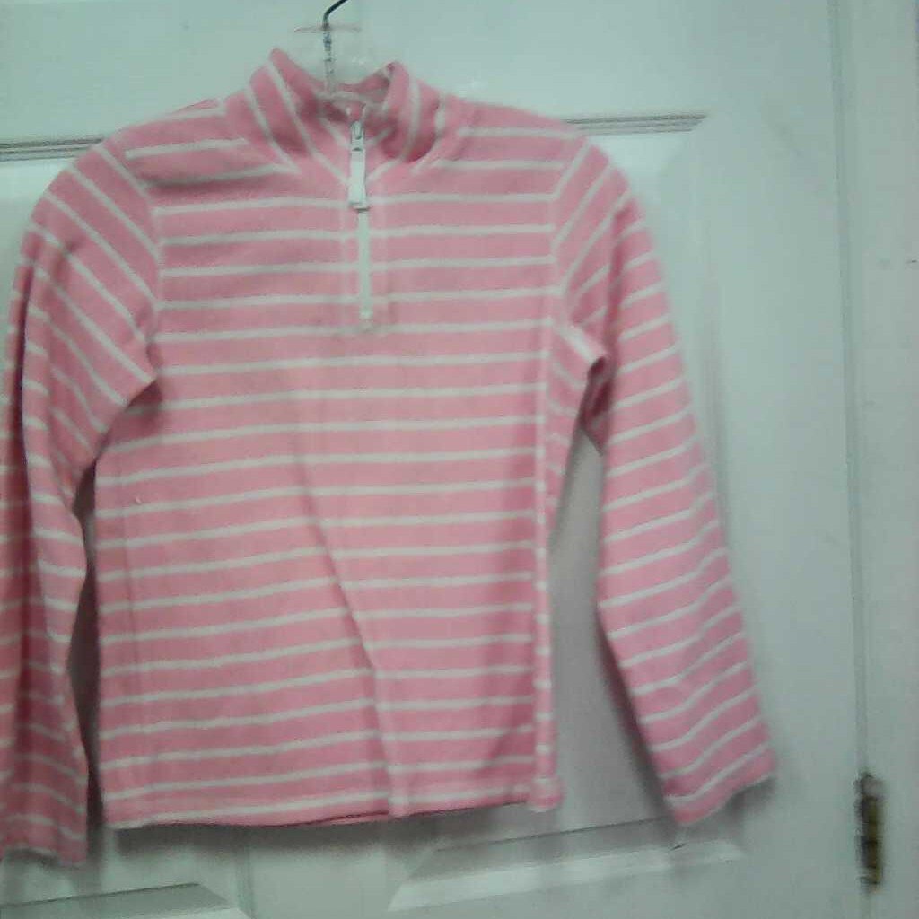 striped half zip sweatshirt