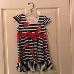 striped rose dress
