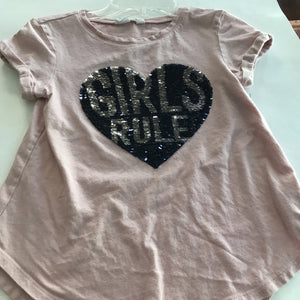 "girls rule" sequin heart top