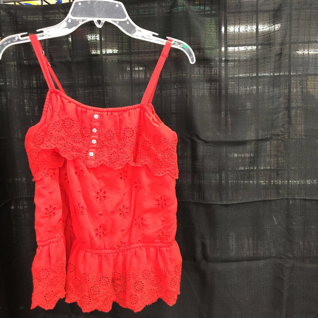sleeveless patterned top