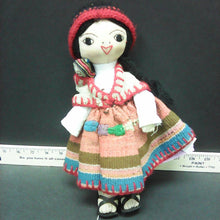 Load image into Gallery viewer, plush doll w/ patchwork dress
