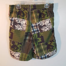Load image into Gallery viewer, plaid/flower swim trunks
