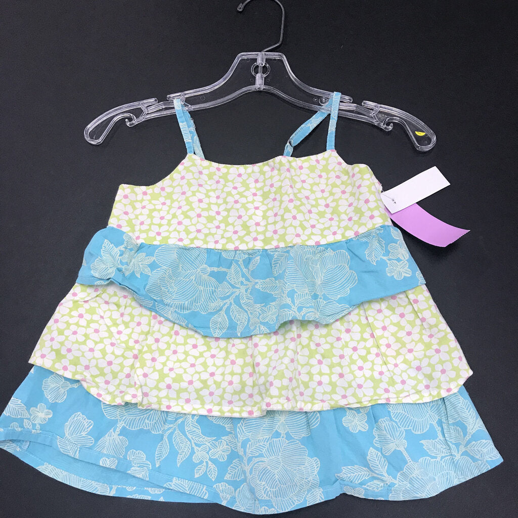 sleeveless multi patterned top