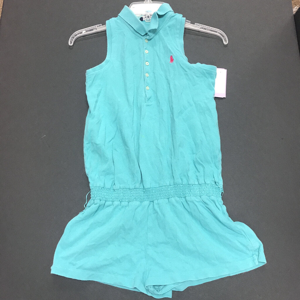 sleeveless polo romper