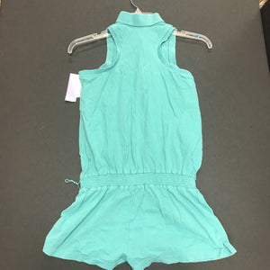 sleeveless polo romper