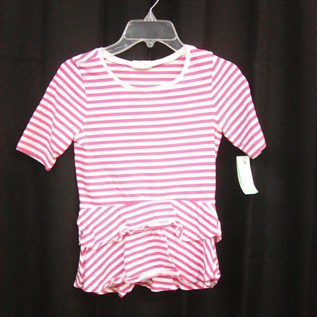 striped ruffled layered top