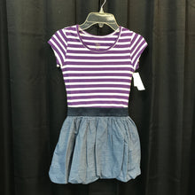 Load image into Gallery viewer, striped/denim look dress
