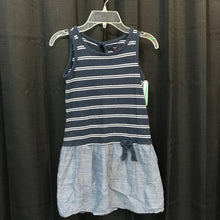 Load image into Gallery viewer, striped/denim look sleeveless dress
