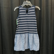 Load image into Gallery viewer, striped/denim look sleeveless dress

