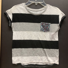 Load image into Gallery viewer, striped sequin pocket top
