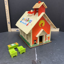 Load image into Gallery viewer, Vintage fisher price 1971 Play Family School w/ desks
