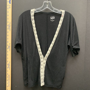 lace sequin trim sweater