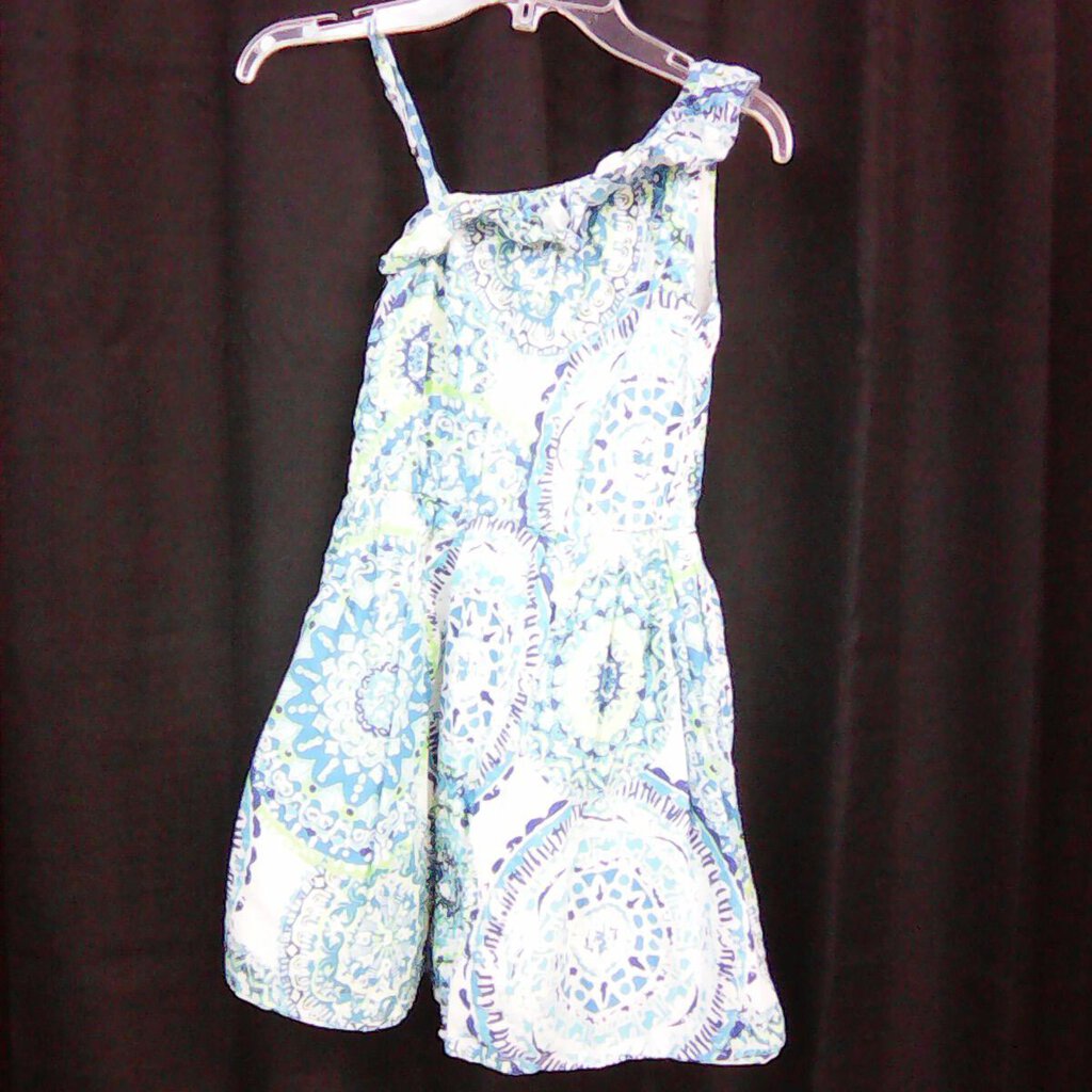 one shoulder patterned dress