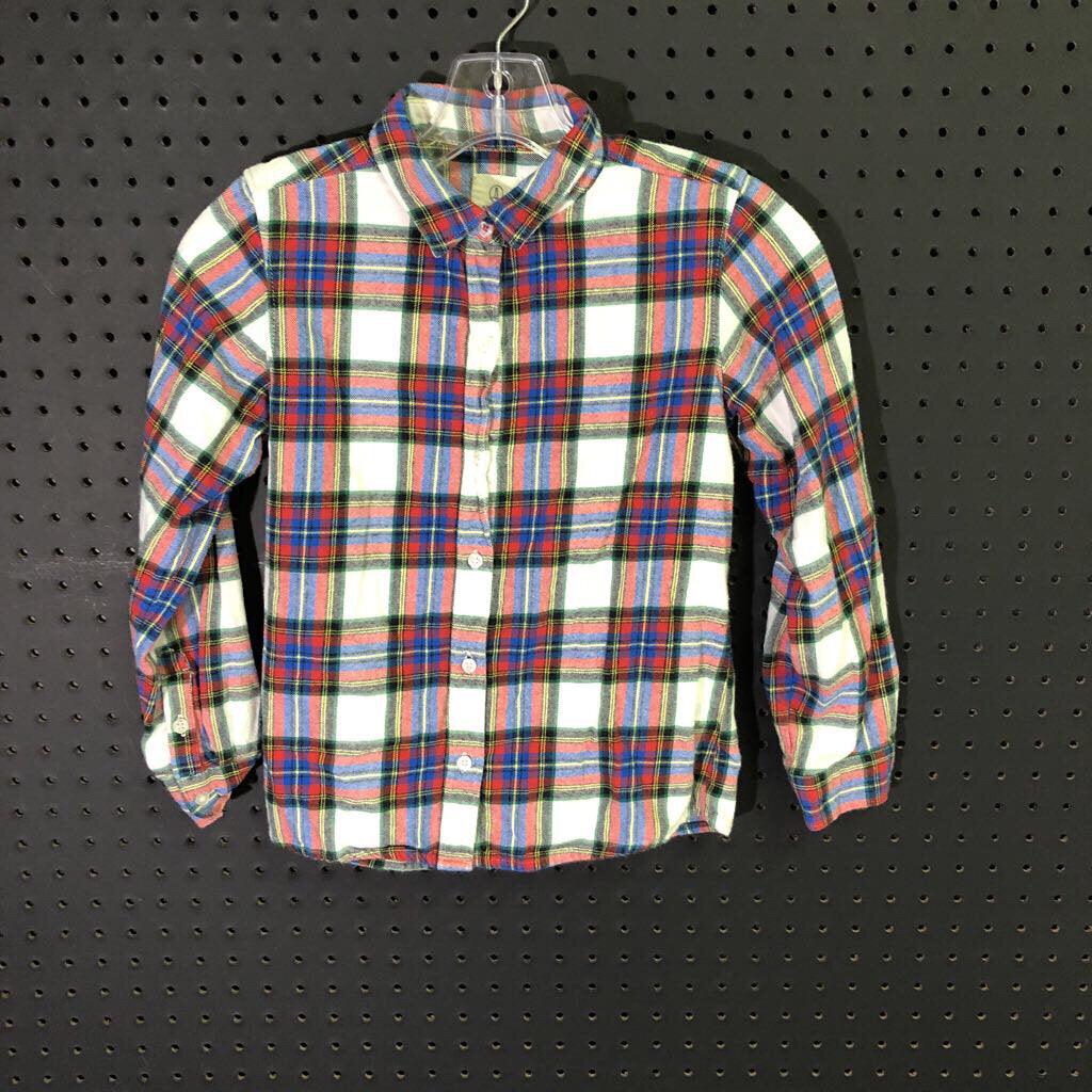 Flannel button down top