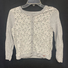 Load image into Gallery viewer, button down lace floral cardigan sweater
