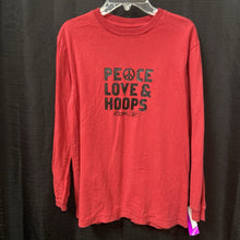 Load image into Gallery viewer, &quot;peace love and hoops&quot; shirt
