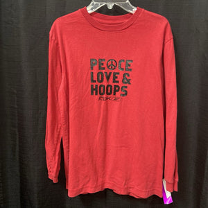 "peace love and hoops" shirt