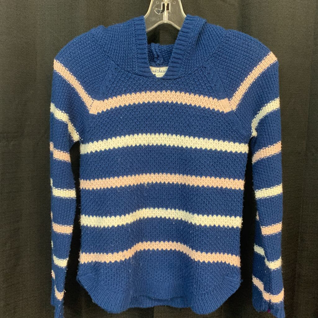 hooded striped sweater