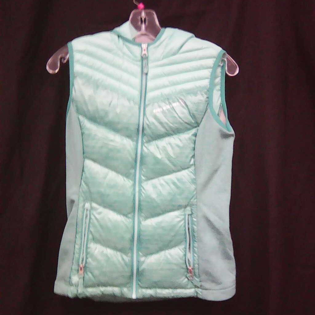 hooded full zip up puffy vest