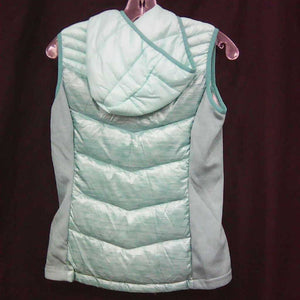 hooded full zip up puffy vest