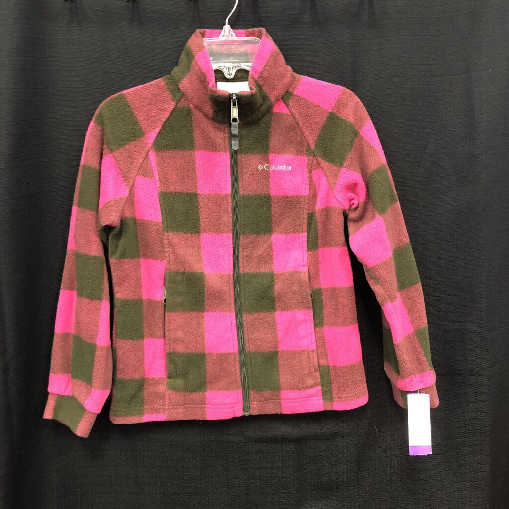 full zip up plaid jacket