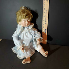 Load image into Gallery viewer, Vintage Collectible 1992 Sleeping Baby Boy Porcelain &amp; Cloth
