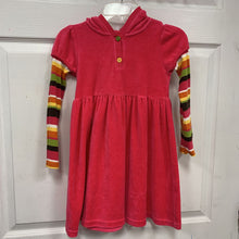Load image into Gallery viewer, Velvet dress w/striped sleeves
