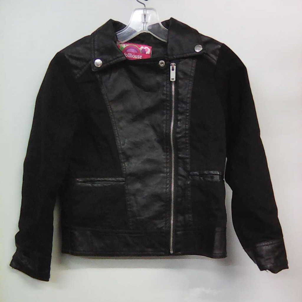 leather look winter jacket w/zipper