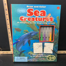 Load image into Gallery viewer, Draw and Color Sea Creatures -activity hardcover
