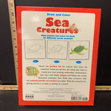 Load image into Gallery viewer, Draw and Color Sea Creatures -activity hardcover
