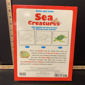 Draw and Color Sea Creatures -activity hardcover