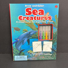 Load image into Gallery viewer, Draw and Color Sea Creatures -activity hardcover
