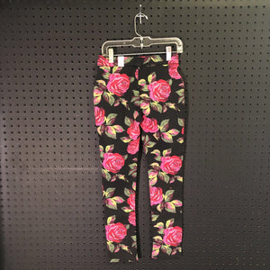 flower zipper leggings