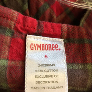 girls gymboree red/grn plaid top