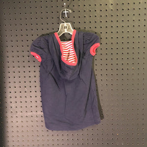girls gap kids blu/red hooded dress
