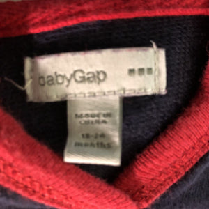 girls gap kids blu/red hooded dress