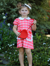 Load image into Gallery viewer, Valentine's Day Plaid Pocket Girls Short Sleeves Dress
