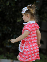 Load image into Gallery viewer, Valentine's Day Plaid Pocket Girls Short Sleeves Dress
