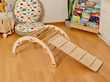 Load image into Gallery viewer, Montessori Indoor Playground | Pikler Triangle &amp; Climbing Arch &amp; 2in1 Ramp &amp; Pillow
