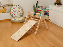 Load image into Gallery viewer, Montessori Indoor Playground | Pikler Triangle &amp; Climbing Arch &amp; 2in1 Ramp &amp; Pillow
