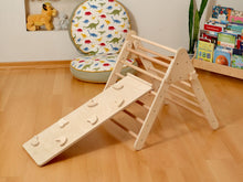 Load image into Gallery viewer, Montessori Indoor Playground | Pikler Triangle &amp; Climbing Arch &amp; 2in1 Ramp &amp; Pillow
