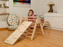 Load image into Gallery viewer, Montessori Indoor Playground | Pikler Triangle &amp; Climbing Arch &amp; 2in1 Ramp &amp; Pillow
