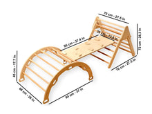 Load image into Gallery viewer, Montessori Indoor Playground | Pikler Triangle &amp; Climbing Arch &amp; 2in1 Ramp &amp; Pillow
