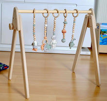 Load image into Gallery viewer, Montessori Baby Gym &amp; Hanging Toys Set | Wooden Play Gym for Babies
