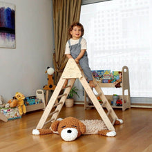 Load image into Gallery viewer, 4 Pieces Climbing Set - Climbing Triangle, Arch Rocker, Pillow, and 2in1 Ramp
