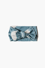 Load image into Gallery viewer, Blue Droplet Bow Headwrap
