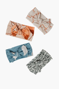 Blue Droplet Bow Headwrap