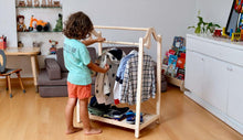 Load image into Gallery viewer, Montessori Wooden Kids Clothing Rack
