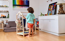 Load image into Gallery viewer, Montessori Wooden Kids Clothing Rack
